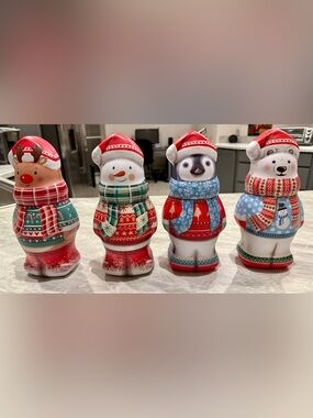 Lot 4 RUSSELL STOVER Holiday Limited Edition 3D Candy Cookie Metal Tins NWOT